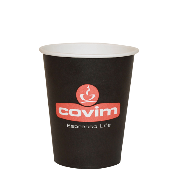 Covim Черни чаши за топли напитки 110 мл./ 50 бр. Картонени чаши - Картотени, Вендинг чаши и капаци