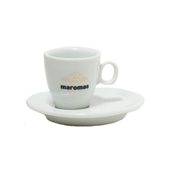 Maromas Чаша за еспресо с чинийка 70мл./ 6бр. Комплект порцеланови чаши за кафе - Креамика, Порцелан и стъкло