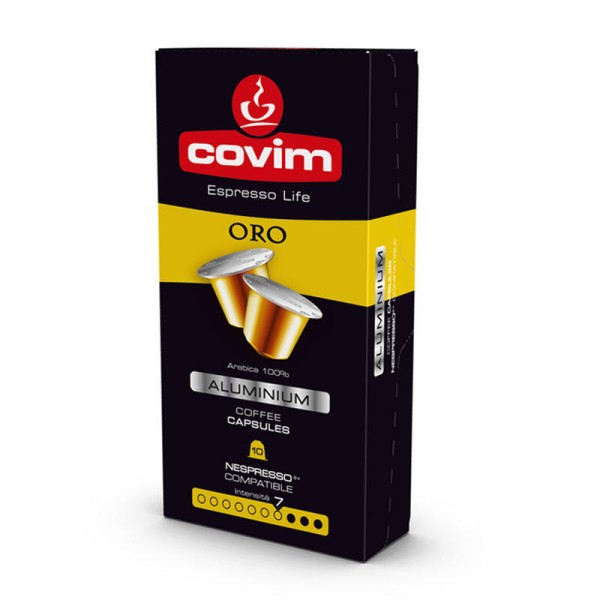Covim Aluminum Oro capsules Nespresso 10 pieces - Coffee capsules