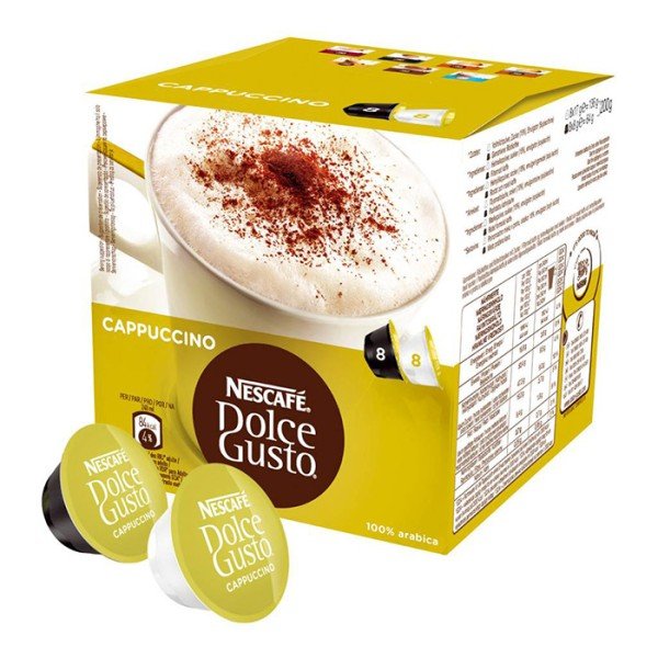 Dolce Gusto Cappuccino Dolce Gusto система 16 бр. Кафе капсули - Nescafe Dolce Gusto Cappuccino За любителите на пухкавото капучино Долчо Густо Ви представя капсули капучино, чрез които можете да се насладите на изкусителен вкус, невероятна пухкава пяна и Dolce Gusto Cappuccino Dolce Gusto система 16 бр. Кафе капсули - Капсули Dolce Gusto система