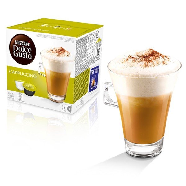 Dolce Gusto Cappuccino Dolce Gusto система 16 бр. Кафе капсули - Nescafe Dolce Gusto Cappuccino За любителите на пухкавото капучино Долчо Густо Ви представя капсули капучино, чрез които можете да се насладите на изкусителен вкус, невероятна пухкава пяна и Dolce Gusto Cappuccino Dolce Gusto система 16 бр. Кафе капсули - Капсули Dolce Gusto система