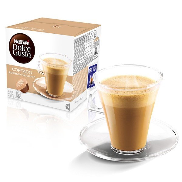 Dolce Gusto Cortado Еспресо Mакиато Dolce Gusto система 16 бр. Кафе капсули - Cortado Еспресо Mакиато 16 бр. Кафе капсули За почитателите на по-мекото, слабо кафе Dolce Gusto създаде подходящите капсули Cortado Espresso Macchiato, съвместими с кафемашини Dolce Gusto Cortado Еспресо Mакиато Dolce Gusto система 16 бр. Кафе капсули - Капсули Dolce Gusto система