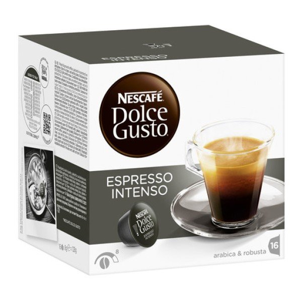 Dolce Gusto Espresso Intenso Dolce Gusto система 16 бр. Кафе капсули - Espresso Intenso 16 бр. Кафе капсули Запознайте се с Espresso Intenso на Nescafe Dolce Gusto, невероятни капсули за кафе, съвместими с капсулната кафе система Dolce Gusto System. Капсу Dolce Gusto Espresso Intenso Dolce Gusto система 16 бр. Кафе капсули - Капсули Dolce Gusto система