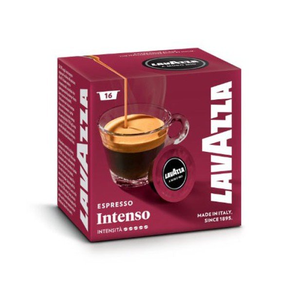 Lavazza Espresso Intenso A modo mio system 16 pcs. Coffee capsules - Lavazza Espresso Intenso - 100% Arabica Lavazza Espresso Intenso capsules are compatible with A modo mio System. They are made from medium roast coffee and have an intensity of six out o Lavazza Espresso Intenso A modo mio system 16 pcs. Coffee capsules - Capsules Lavazza A modo mio system