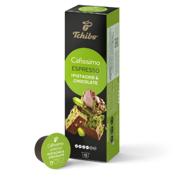 Cafissimo Espresso Pistacho & Chocolate Кафе на капсули - Открийте Магията на Зимата с Cafissimo Espresso Pistacho & Chocolate Кафе на Капсули Откриването на нови вкусови измерения може да бъде колкото завладяващо, така и обогатяващо преживяване. Cafissimo Espresso Pistacho & Chocolate Кафе на капсули - Капсули Caffitaly система