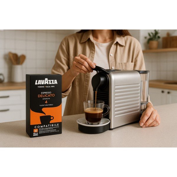 Lavazza Delicato NS капсули 10 бр. - Почувствайте деликатните вкусове на Lavazza Delicato Потопете се в мекия и кадифен вкус на Lavazza Delicato NS капсули 10 бр.(система Nespresso). Тази изискана смес, направена от 100% зърна арабика от Бразилия и Южна А Lavazza Delicato NS капсули 10 бр. - Кафе капсули
