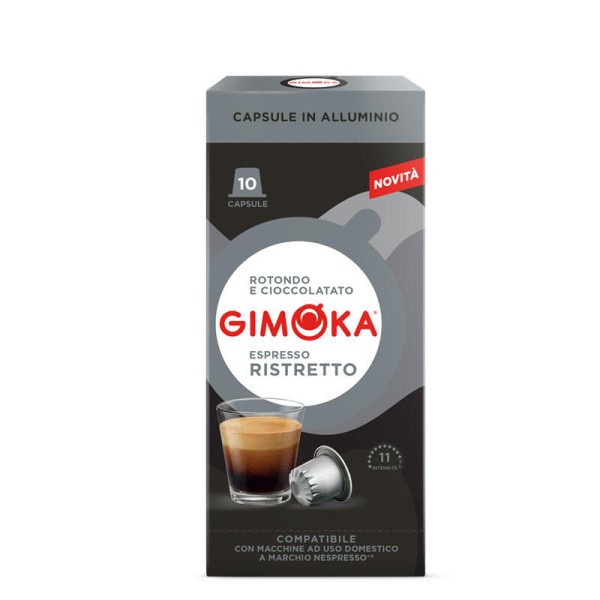 GIMOKA In Alluminio Ristretto – капсули Nespresso® 10 бр. - Отведете сетивата си на пътешествие с GIMOKA In Alluminio Ristretto Потопете се в света на еспресото, където интензивността и балансът се сливат в едно, за да създадат уникално кафе изживяване. G GIMOKA In Alluminio Ristretto – капсули Nespresso® 10 бр. - Капсули за Nespresso система