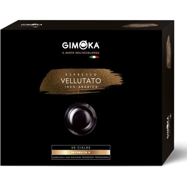 GIMOKA Vellutato 100% Arabica – капсули Nespresso Professional® 50 бр. - Открийте Изискания Вкус на Gimoka Vellutato 100% Arabica Удоволствието от чаша висококачествено кафе сега е по-достъпно от всякога благодарение на GIMOKA Vellutato 100% Арабика капсу GIMOKA Vellutato 100% Arabica – капсули Nespresso Professional® 50 бр. - Кафе капсули