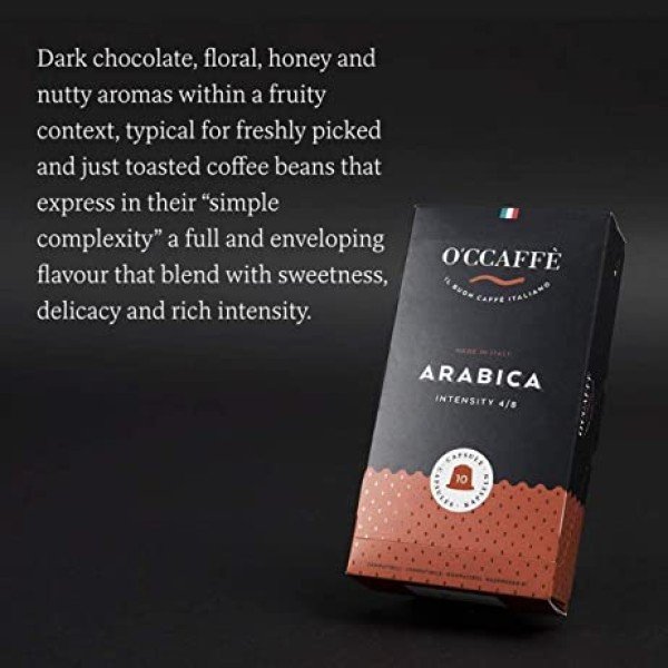 Capsules O'CCAFFÈ® NESPRESSO – Arabica | Compatible coffee capsules with Nespresso system, 10 pieces -