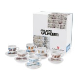 illy® Колекция Maurizio Galimberti – Сет от 6 чаши за капучино - Създадена от Maurizio Galimberti
Перфектно пътешествие със стил, което ни отвежда до няколко емблематични места в градовете Триест, Венеция, Милано, Флоренция, Пиза и Рим. Описание illy® Колекция Maurizio Galimberti – Сет от 6 чаши за капучино - Кeрамика, Порцелан и стъкло