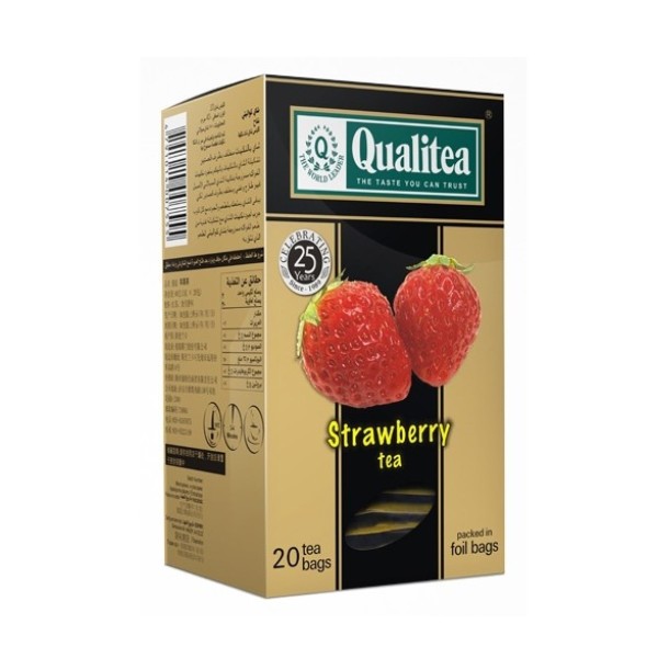 Черен чай – Qualitea Strawberry – 20 сашета - Чай на пакетчета