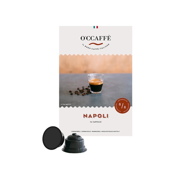 Капсули O’CCAFFÈ® Dolce Gusto – Napoli | Съвместими кафе капсули със система Dolce Gusto, 16 броя -