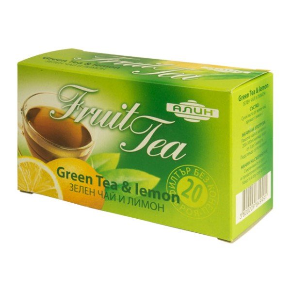 Alin чай Зелен с лимон 20 бр - Чай на пакетчета