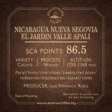 Aroma Nicaragua Nueva Segovia El Jardin Valle Apali 0.250 кг - Премиум кафе на зърна