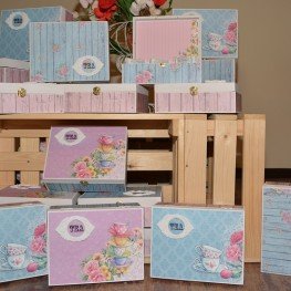 Handmade wooden tea box