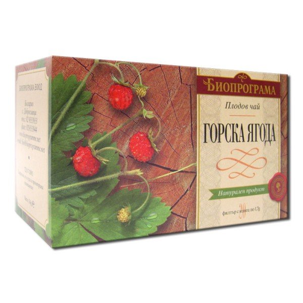 Bioprograma чай Горска ягода Премиум 20бр - Чай на пакетчета