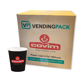 Cardboard cups COVIM black 110 ml.