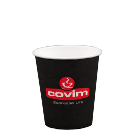 Cardboard cups COVIM black 110 ml.