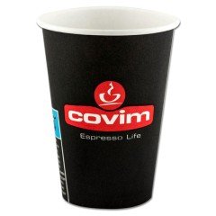 Cardboard cups COVIM black 190 ml.