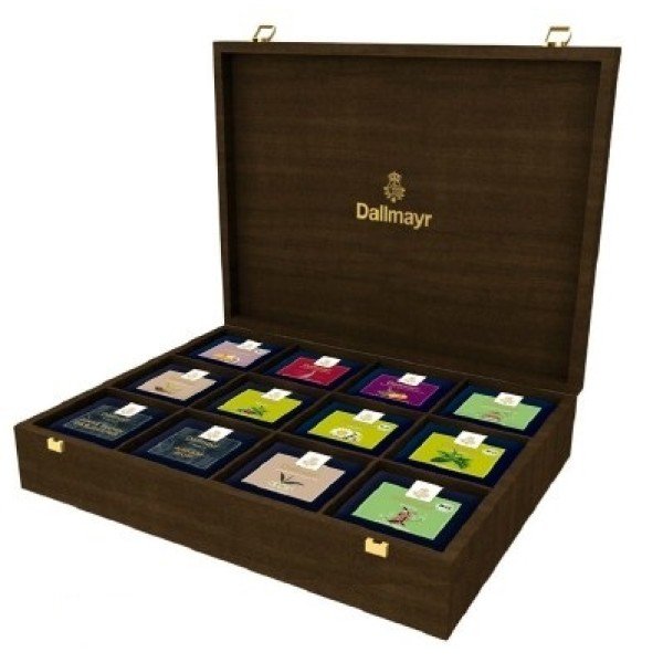 Dallmayr Дървена кутия за чай  с 12 отделения, малка - Аксесоари