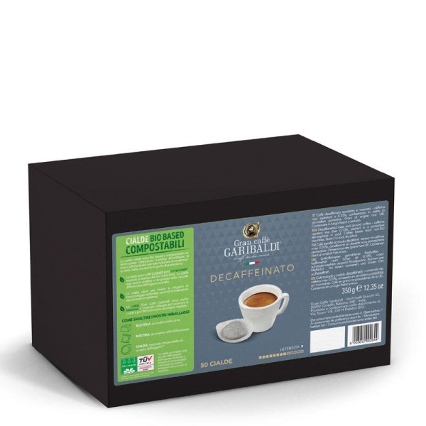 GARIBALDI Decaffeinato – filter doses 50 pcs. - The Ideal Harmony of Taste and Health Discover the charm of true Italian decaffeinated espresso with GARIBALDI Decaffeinato - the perfect choice for anyone looking for a full taste without the stimulating ef GARIBALDI Decaffeinato – filter pods 50 pcs. - Coffee pods