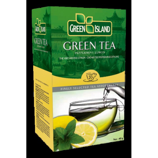 Green Island  Зелен чай Мента и Лимон 20 бр. - Чай на пакетчета