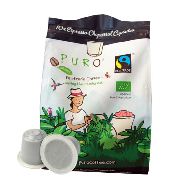 Coffee capsules PURO "Bio Monsoon" 10 units Nespresso system - Capsules for Nespresso system
