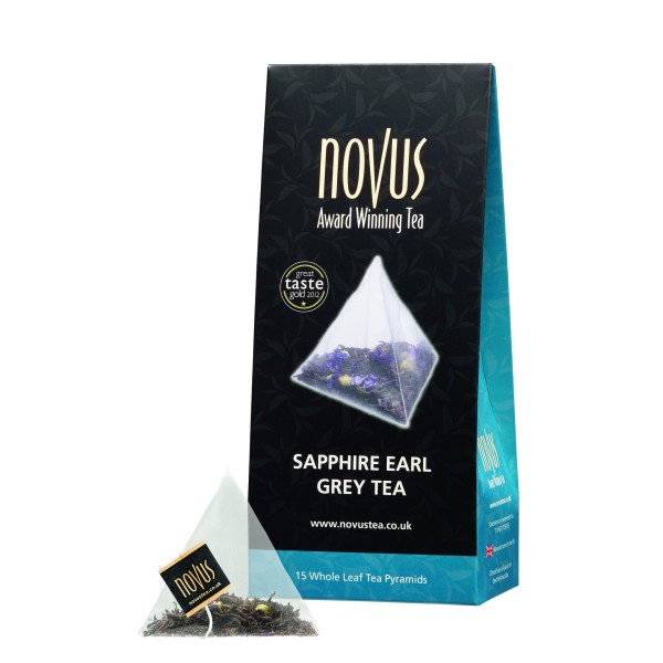 Novus чай Сапфирен Ърл Грей 15 бр.пирамиди - Чай на пакетчета