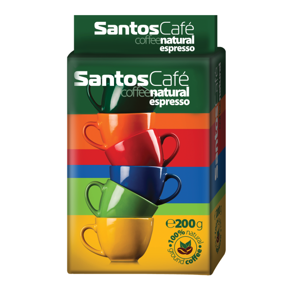 SantosCafe Natural мляно, вакуум 0.200кг - Мляно кафе
