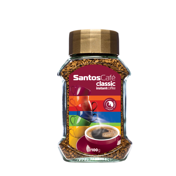 SantosCafe Agglomerated instant coffee, стъклен буркан 100 г - Разтворимо кафе