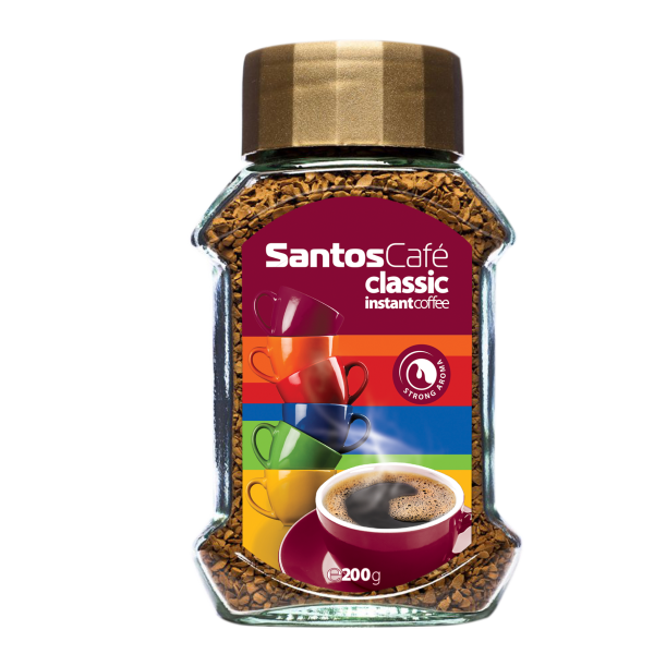 SantosCafe Agglomerated instant coffee, стъклен буркан 200 г - Разтворимо кафе