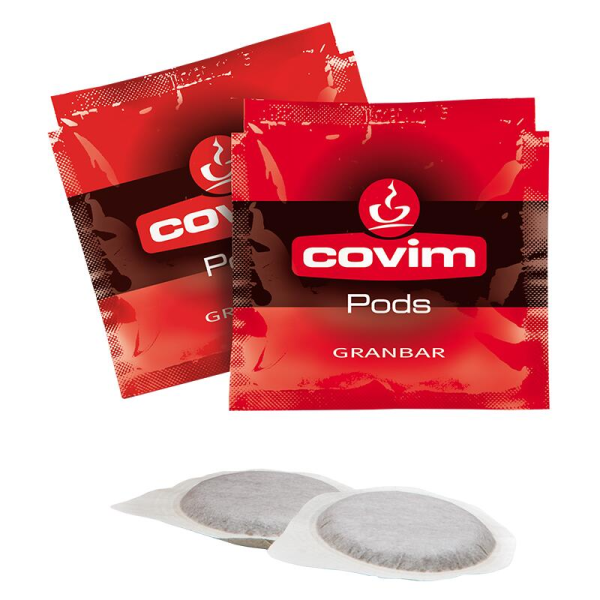 Covim Granbar 25 pcs. 44 mm Coffee in doses - Covim Granbar Coffee in doses Covim's Granbar doses are a classic Italian espresso. It is prepared from selected varieties of beans, a combination of 50% Arabica and 50% Robusta. It is characterized by a c Covim Granbar 25 pcs. 44 mm Coffee in doses - Coffee in doses
