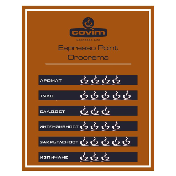 Covim Orocrema Espresso Point system 100 pcs. Coffee capsules - Capsules Lavazza Espresso Point system