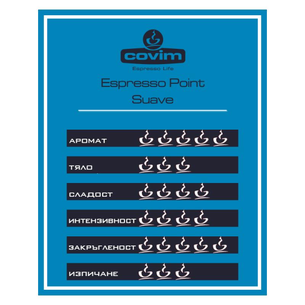 Covim Suave Decaffeinato Espresso Point система 50 бр. Кафе капсули - Капсули Lavazza Espresso Point система