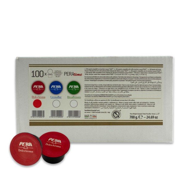 Pera Time Dolce Aroma Blue system 100 pcs. Coffee capsules - Capsules Lavazza Blue system